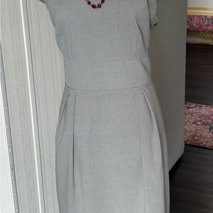 Calvin Klein Blue Black Sheath Dress Crew Neck Midi